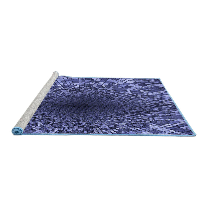 Sideview of Machine Washable Transitional Light Slate Blue Rug, wshpat2686blu