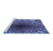 Sideview of Machine Washable Transitional Light Slate Blue Rug, wshpat2686blu