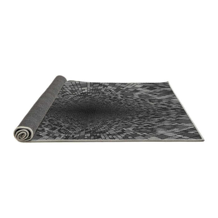 Thickness of Patterned Charcoal Black Rug, pat2686gry