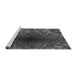 Sideview of Machine Washable Transitional Charcoal Black Rug, wshpat2686gry