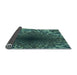 Thickness of Patterned Mint Green Rug, pat2686lblu