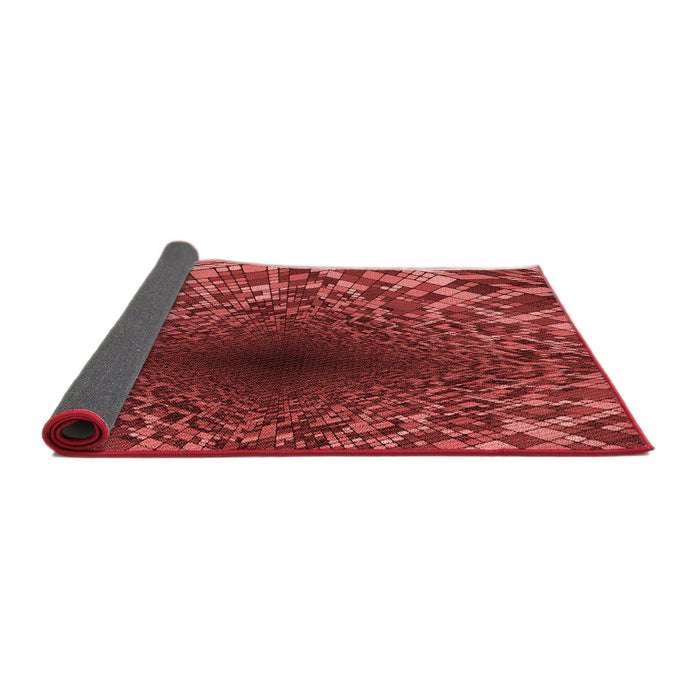 Thickness of Patterned Cranberry Red Rug, pat2686rd