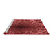 Sideview of Machine Washable Transitional Cranberry Red Rug, wshpat2686rd