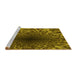 Sideview of Machine Washable Transitional Orange Gold Rug, wshpat2686yw