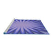 Sideview of Machine Washable Transitional Purple Mimosa Purple Rug, wshpat2687blu