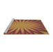 Sideview of Machine Washable Transitional Orange Rug, wshpat2687brn