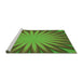 Sideview of Machine Washable Transitional Green Rug, wshpat2687grn