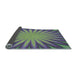 Thickness of Patterned Green Rug, pat2687lblu