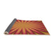 Thickness of Patterned Neon Orange Rug, pat2687org