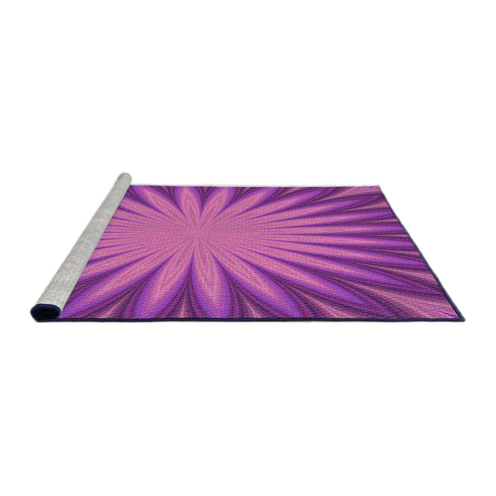 Sideview of Machine Washable Transitional Crimson Purple Rug, wshpat2687pur