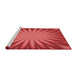 Sideview of Machine Washable Transitional Red Rug, wshpat2687rd