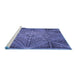 Sideview of Machine Washable Transitional Light Slate Blue Rug, wshpat2688blu