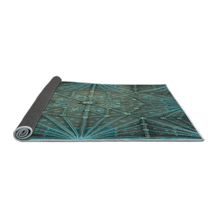 Thickness of Patterned Charcoal Blue Rug, pat2688lblu