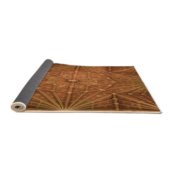 Thickness of Patterned Neon Orange Rug, pat2688org