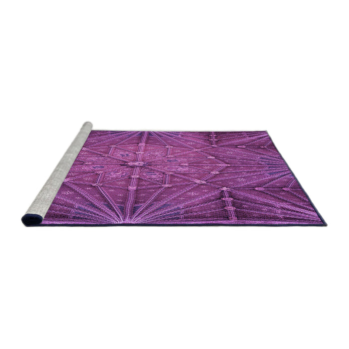 Sideview of Machine Washable Transitional Dark Magenta Purple Rug, wshpat2688pur