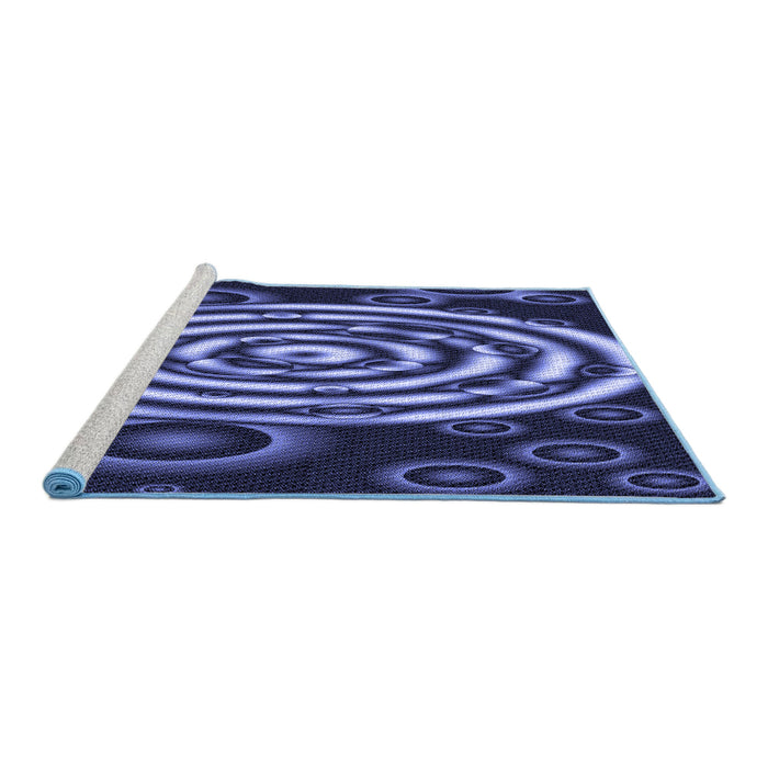 Sideview of Machine Washable Transitional Light Slate Blue Rug, wshpat269blu