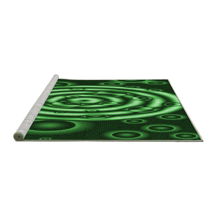 Sideview of Machine Washable Transitional Dark Forest Green Rug, wshpat269grn