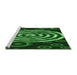 Sideview of Machine Washable Transitional Dark Forest Green Rug, wshpat269grn