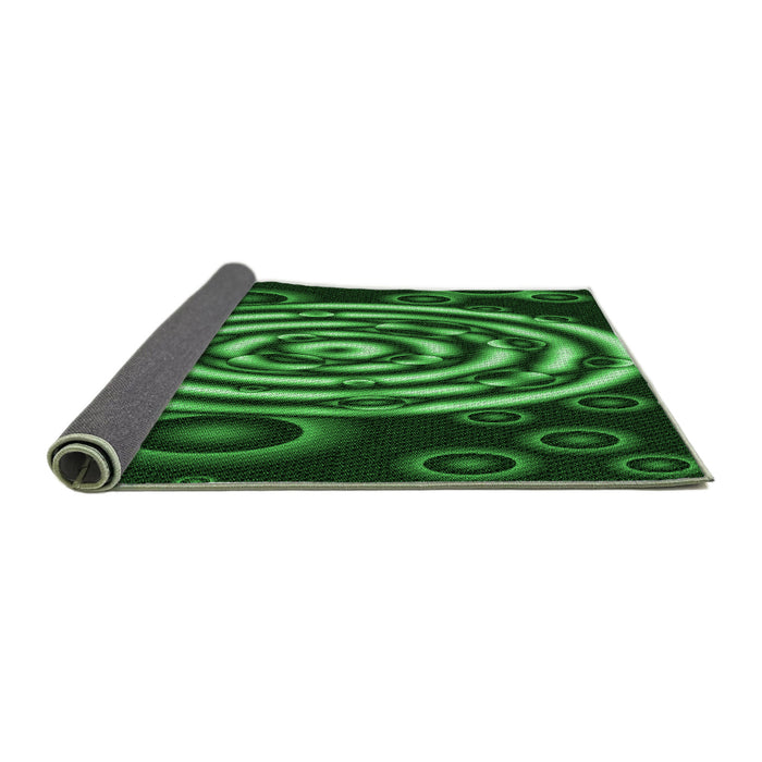 Thickness of Patterned Dark Forest Green Rug, pat269grn