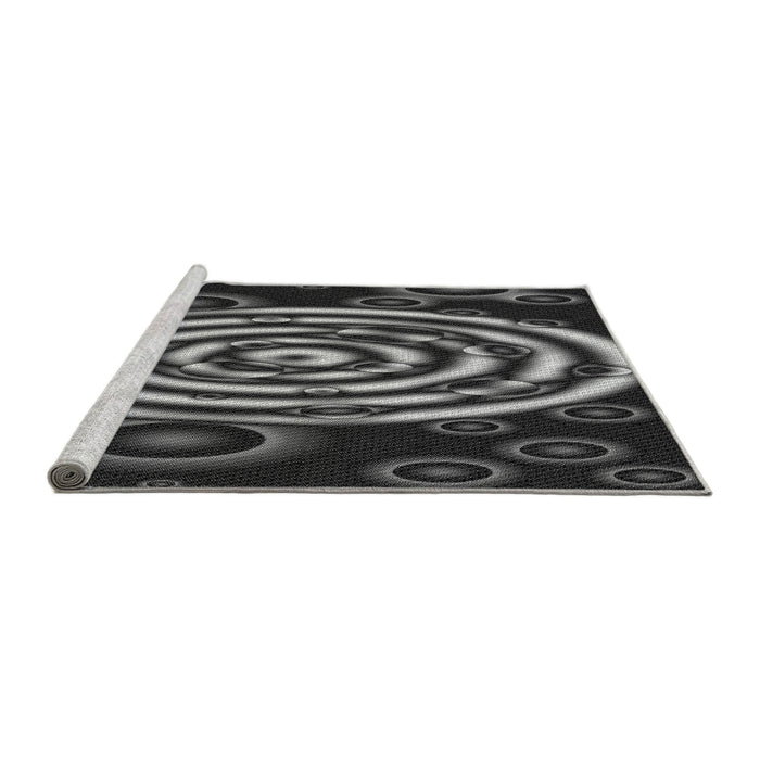 Sideview of Machine Washable Transitional Charcoal Black Rug, wshpat269gry