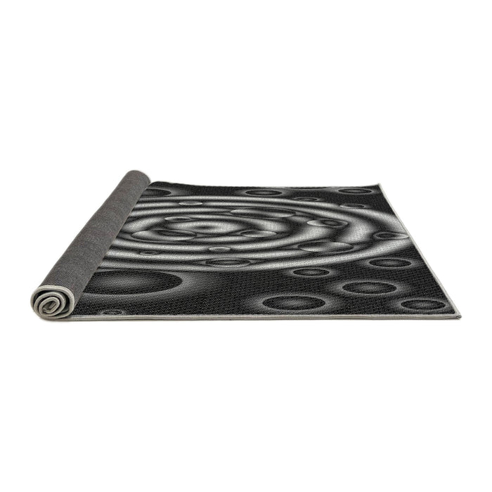 Thickness of Patterned Charcoal Black Rug, pat269gry