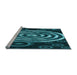 Sideview of Machine Washable Transitional Dark Turquoise Green Rug, wshpat269lblu