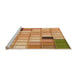 Sideview of Machine Washable Transitional Yellow Orange Rug, wshpat2690org