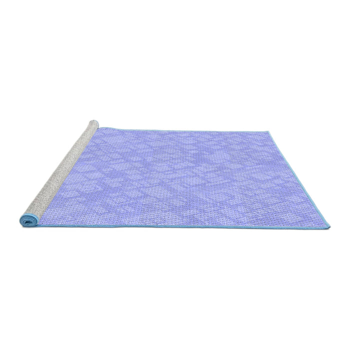 Sideview of Machine Washable Transitional Light Slate Blue Rug, wshpat2694blu