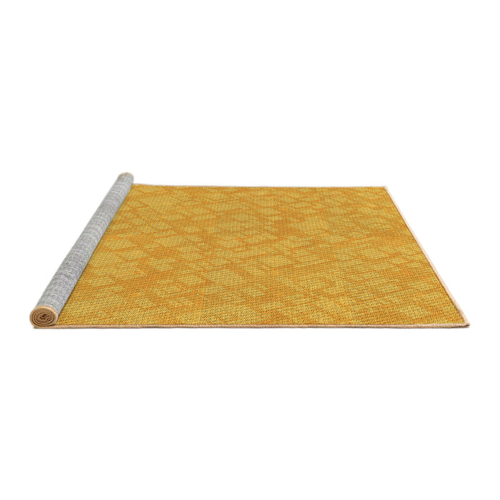 Sideview of Machine Washable Transitional Deep Yellow Rug, wshpat2694yw