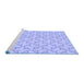 Sideview of Machine Washable Transitional Sky Blue Rug, wshpat2695blu