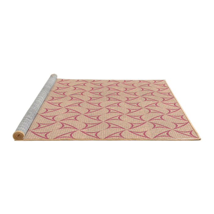Sideview of Machine Washable Transitional Red Rug, wshpat2695brn