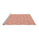 Sideview of Machine Washable Transitional Tomato Red Rug, wshpat2695org