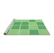 Sideview of Machine Washable Transitional Jade Green Rug, wshpat2696grn