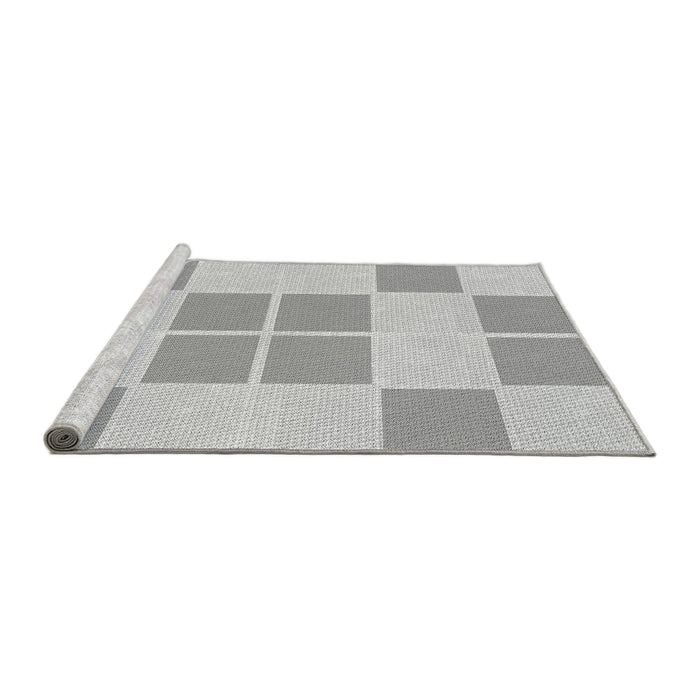 Sideview of Machine Washable Transitional Gunmetal Gray Rug, wshpat2696gry