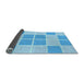 Thickness of Patterned Deep Sky Blue Rug, pat2696lblu