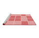 Sideview of Machine Washable Transitional Pastel Pink Rug, wshpat2696rd