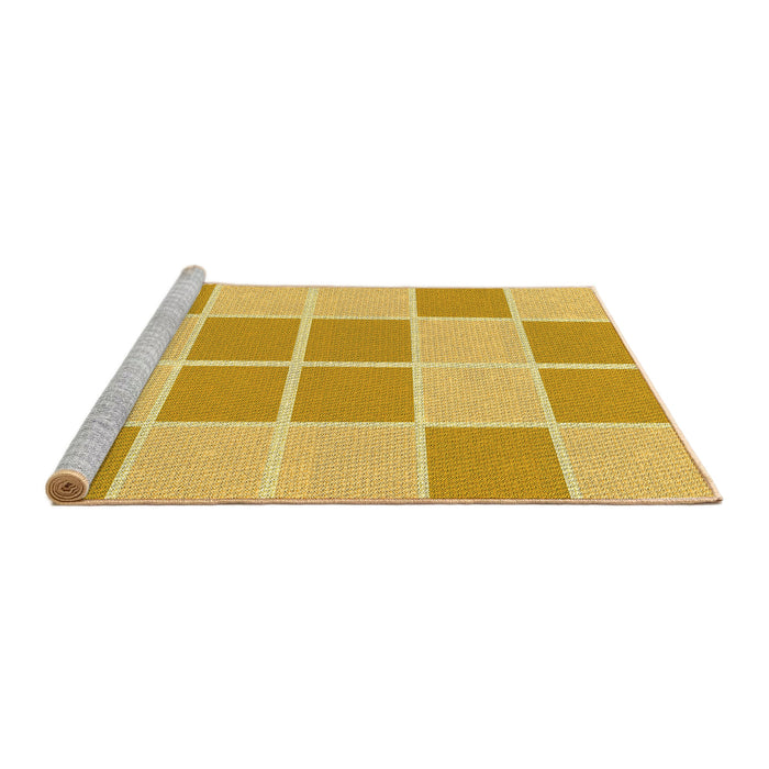 Sideview of Machine Washable Transitional Bright Gold Yellow Rug, wshpat2696yw