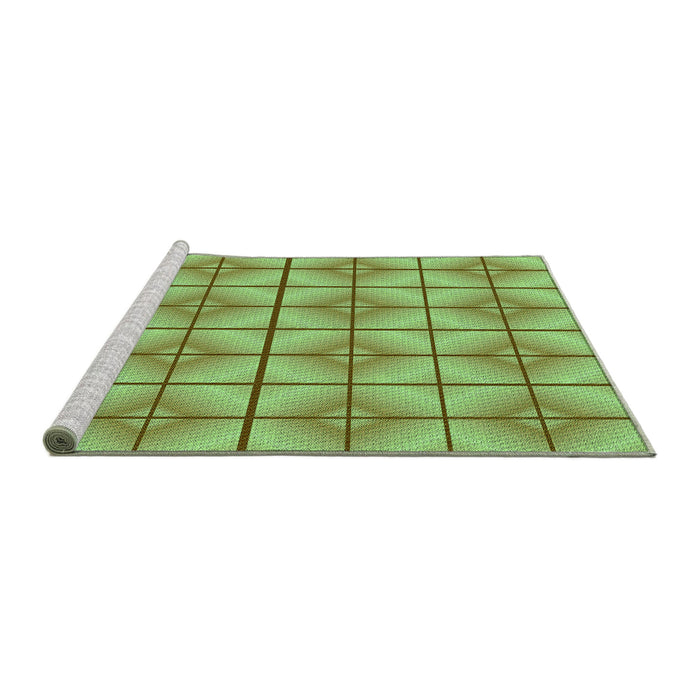 Sideview of Machine Washable Transitional Yellow Green Rug, wshpat2697grn