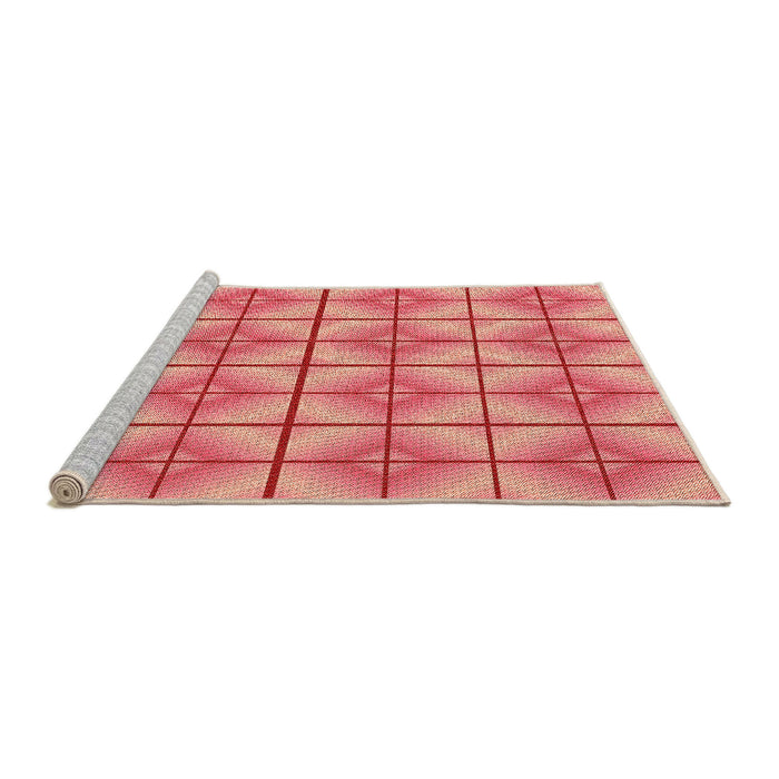 Sideview of Machine Washable Transitional Light Salmon Rose Pink Rug, wshpat2697org