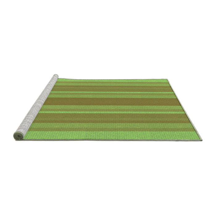 Sideview of Machine Washable Transitional Dark Yellow Green Rug, wshpat2698grn