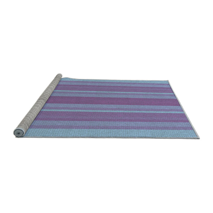 Sideview of Machine Washable Transitional Denim Blue Rug, wshpat2698lblu