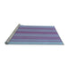 Sideview of Machine Washable Transitional Denim Blue Rug, wshpat2698lblu