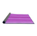 Thickness of Patterned Fuchsia Magenta Purple Rug, pat2698pur