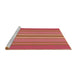 Sideview of Machine Washable Transitional Crimson Red Rug, wshpat2699brn