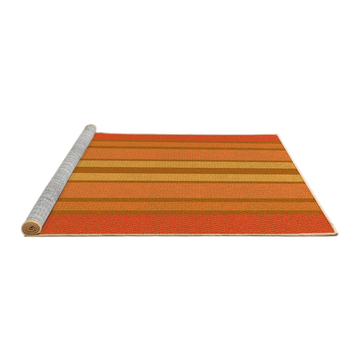 Sideview of Machine Washable Transitional Neon Orange Rug, wshpat2699yw
