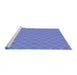 Sideview of Machine Washable Transitional Blue Rug, wshpat27blu