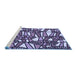 Sideview of Machine Washable Transitional Blue Rug, wshpat270blu