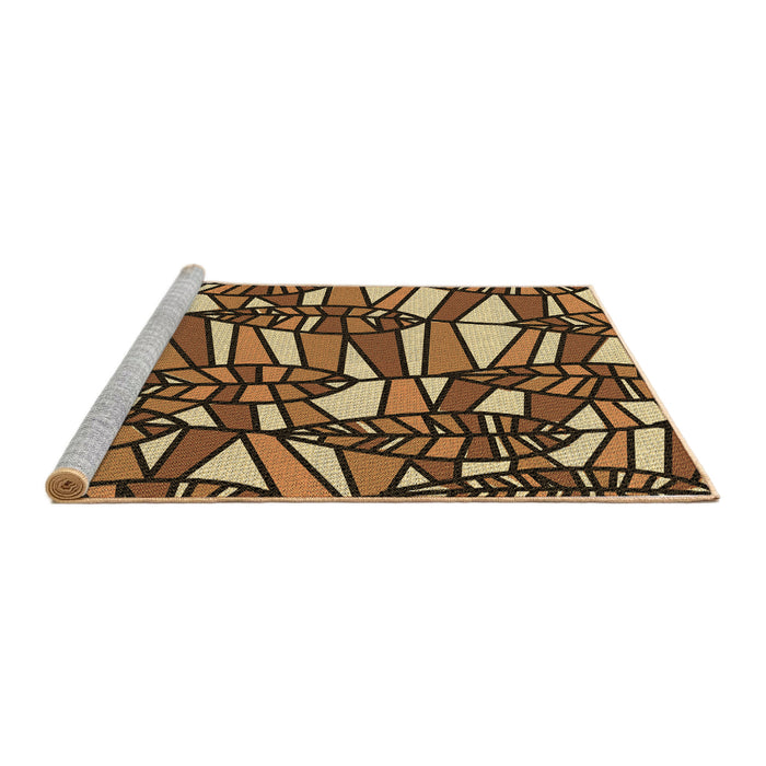 Sideview of Machine Washable Transitional Orange Rug, wshpat270brn