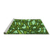 Sideview of Machine Washable Transitional Green Rug, wshpat270grn