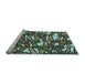 Sideview of Machine Washable Transitional Gunmetal Green Rug, wshpat270lblu